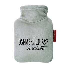 Huuraa Taschenwärmer Osnabrück verliebt Geschenk 0,2 Liter Grey Mini Veloursbezug Osnabrück Geschenkidee