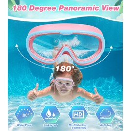 AOJOYS Kids Swim Goggles, Swimming Goggles for Kids 3-15, Pool Goggle with Earplugs, Anti-Fog Kids Goggle for Boys Girls