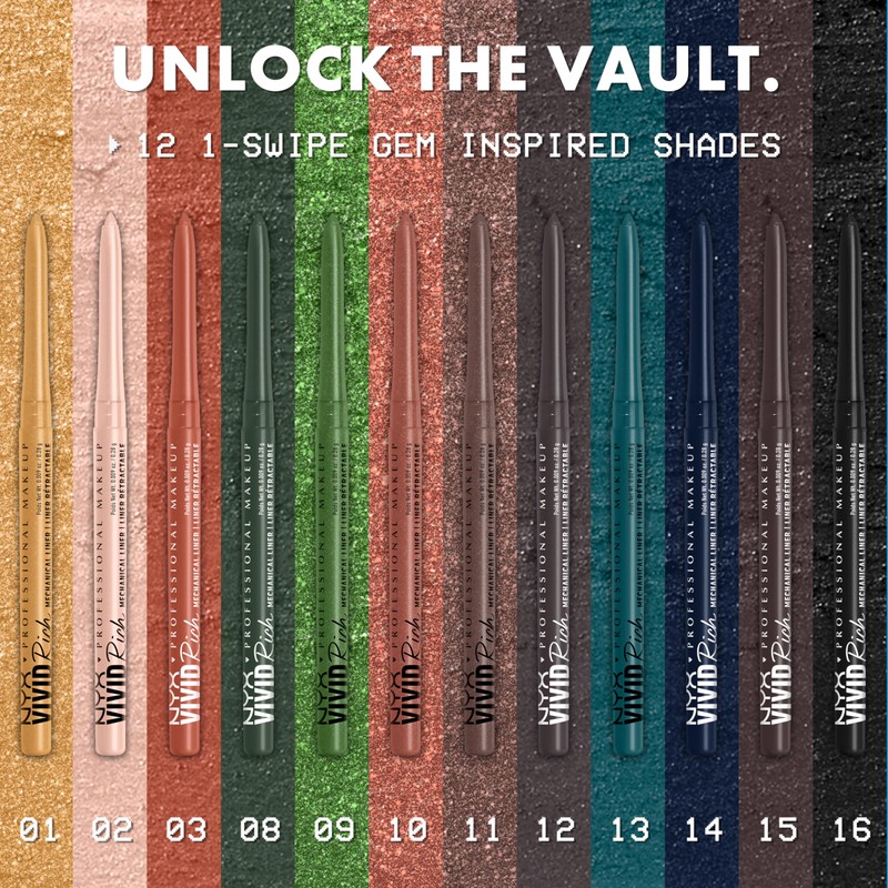 NYX PROFESSIONAL MAKEUP Mechanical Eye Pencil, Vivid Rich Mechanical, Creamy