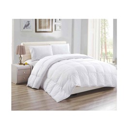 All American Collection Microfiber Soft Quilted Cozy Down Feather Comforter Queen Size Ultra-Soft White Duvet Cover