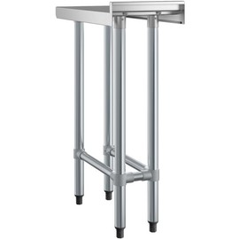 Glownary Stainless Steel Filler Table with Backsplash, 24x12 Inch, 16-Gauge Type 304, NSF Listed, 400 lb Capacity, Galvanized Steel Legs