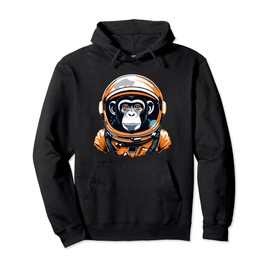 Space Chimp in Astronaut Suit & Helmet | Monkey Lovers Pullover Hoodie