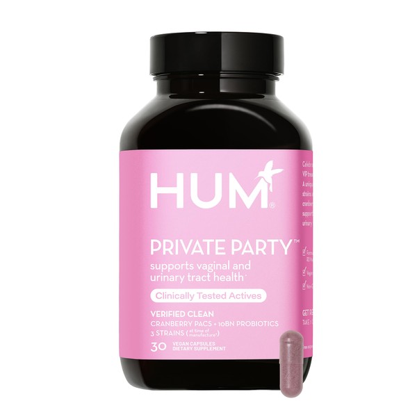 HUM Private Party Pills - Vaginal Probiotics for Women's Ph Balance with Cranberry & Lactobacillus Blend - Daily Women's Vaginal Health Supplement - Promotes Healthy Vaginal Flora (30-Day Supply)