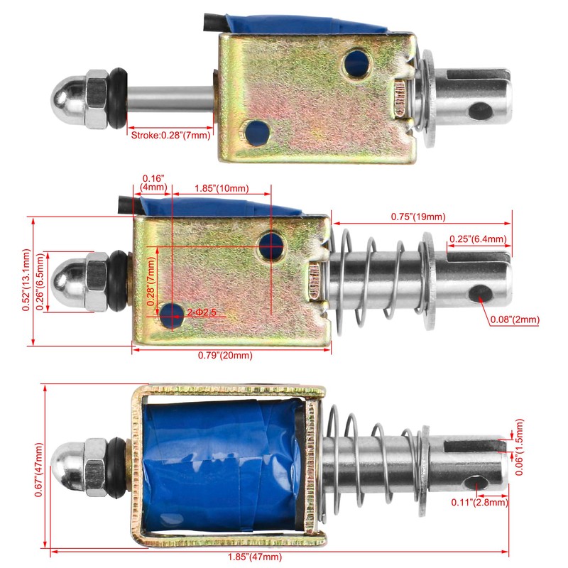 Hechen Solenoid Electromagnet, HS-0520B, DC6V 870mA, 7mm Stroke, Push Pull