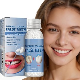 Reparación Dentaduras, Dientes Postizos Moldeables Reutilizables, 30ml | Diente provisional práctico para uso diario, material no tóxico y seguro, aspecto natural y cómodo