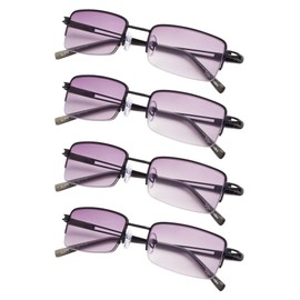 4-pack Half-rim Reading Glasses for Men and Women with Spring Hinges Metal Readers
