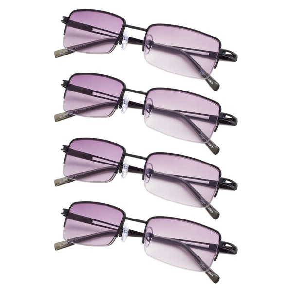 4-pack Half-rim Reading Glasses for Men and Women with Spring