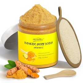 Body Scrub with Turmeric Vitamin C, Exfoliation, Removes Dead Skin, Improves Dark Spots, Natural Deep Cleansing, Smooth Skin and Radiant Complexion, Body Care for Men Women