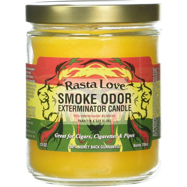 Smoke Odor Exterminator 13oz Jar Candle, Rasta Love (1), 13 oz