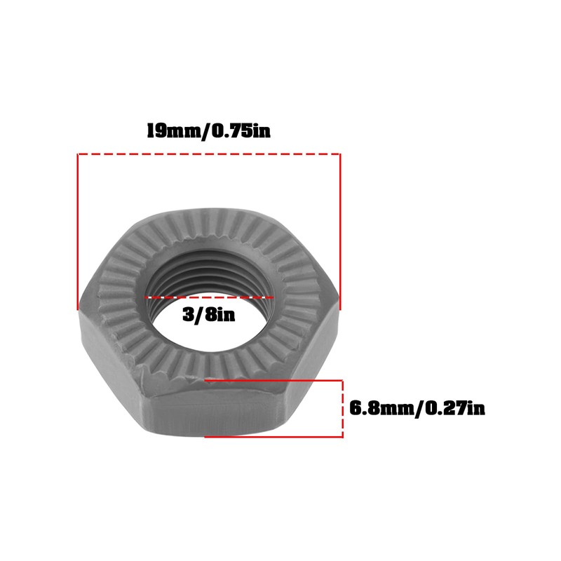 Briny River 8 Pieces 3/8 Inch Bicycle Axle Nuts for