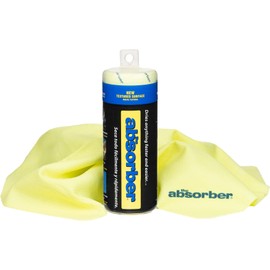 CleanTools The Absorber® Small 17-Inch x 13-Inch, Textured Surface - Synthetic Premium Drying Chamois Cloth for Cars & Bikes - Super Absorbent, Scratch-Free & Machine-Washable (Yellow)
