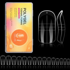 GELLAKTIK French Tip Press on Toenails 144PCS with 4 Strips, 18 Sizes Nude Fake Nails - No Need to File, Pre-applied Primer, Short Square Toe Nails Kit for Women Pedicure & Gift