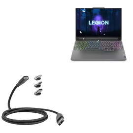 BoxWave Cable Compatible with Lenovo Legion Slim 5i (RTX 4060) - MagnetoSnap PD AllCharge Cable (100W), Magnet Charging Braided USB Type-C Micro - Jet Black
