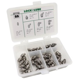 LockNLube LNL140 Stainless Steel SAE Grease Fittings Set