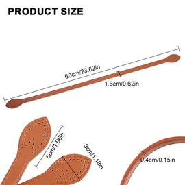 ZZHBOO 2 Pieces Leather Bag Straps Handbag Handles Replacement Bag Handles Leather Made of Thick PU Leather Durable Light Brown for DIY Handbag, brown