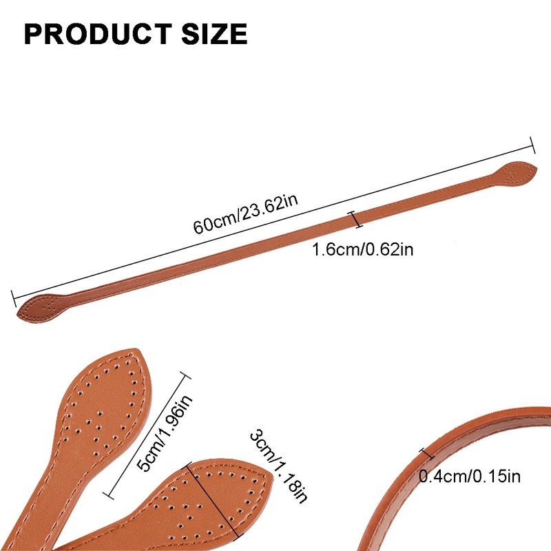 ZZHBOO 2 Pieces Leather Bag Straps Handbag Handles Replacement Bag