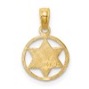 10K Solid Yellow Gold Star of David Jewish Magen Circle