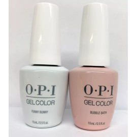 OPI GelColor French Gel Manicure Set H22 Funny Bunny + S86 Bubble Bath New