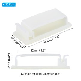 PATIKIL 6MM Self Adhesive Cable Clips, 50 Pcs Cable Management Clips Wall Wire Holder Cord Organizer for Wall Office Home Under Desk, White