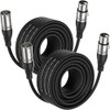 EBXYA Cable XLR de 50 pies, 2 paquetes de cable