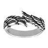 Feather Angel Rings Band Stainless Steel Angel Wing Cast Black
