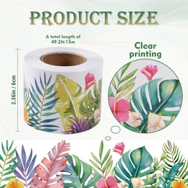 Bulletin Board Borders for Classroom, Tropical Bulletin Board Decorations, Boho Green Plant Trim Colorful Flowers for Door Wall Decor School Office Supplies Jungle Theme Decor, 49 Ft