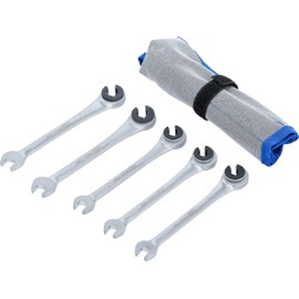 Kraftmann 30836 Ratchet Ring Spanner Set Open 5-Piece
