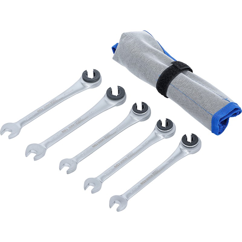 Kraftmann 30836 Ratchet Ring Spanner Set Open 5-Piece