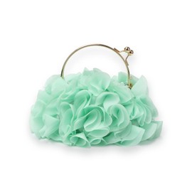 Jywmsc Women's Floral Clutch Purses Satin Flower Evening Bag Party Prom Handbags, Green, Elegant