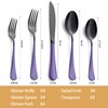 LKTDYMEG 20-Piece Black and Purple Silverware Set 18/0 Stainless Steel