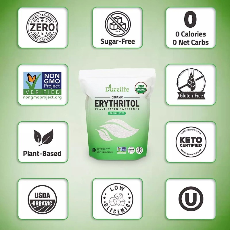 Durelife USDA Organic Erythritol Sweetener 5 lb