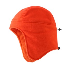 Home Prefer Mens Womens Warm Fleece Beanie Earflap Winter Hat Outdoor Winter Cap (Orange)