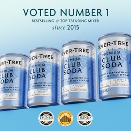 Fever Tree Club Soda Club Soda - Premium Quality Delicate with perfect carbonation - Refreshing Beverage for Cocktails & Mocktails. Naturally Sourced Ingredients, No Artificial Sweeteners or Colors - 5.07 Fl Oz (Pack of 24)(Packaging May Vary)