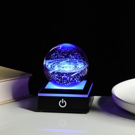 Solar System Crystal Ball nightlight with LED Colorful Lighting Touch Base,3D Galaxy Crystal Ball Nightlight Model Decor Science Astronomy Prezzie Crystal Ball lamp Gift Decor (Solar System)