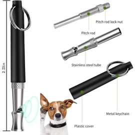 Petiddy 2 Pack Dog Whistle, Dog Whistle to Stop Barking Neighbors Dog, Adjustable Ultrasonic Silent Dog Whistle, Professional Recall Dog Training Whistles with Lanyard (Black+White)