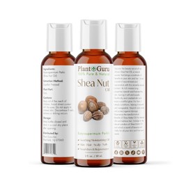 Plant Guru African Shea Nut Butter Oil 2 fl. oz. 100% Pure Natural Skin, Face, Hair Growth And Moisturizer. DIY Body Butters, Lotions, Creams, Lip Balm And Soap Making.