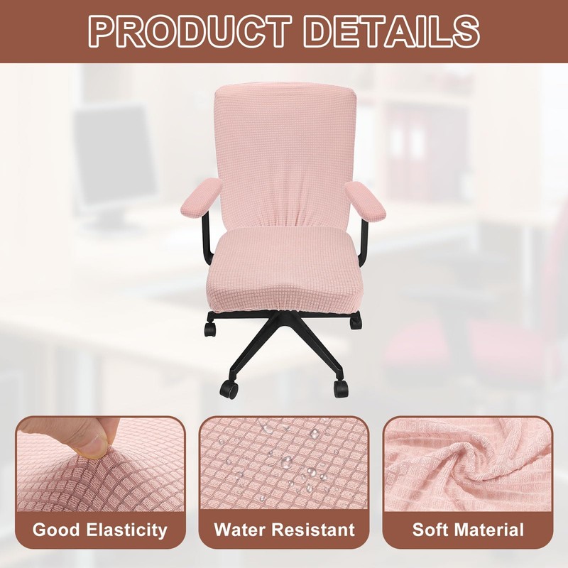 sourcing map Office Chair Covers, Stretchable Rotating Chair Slipcover Desk