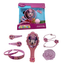 Minnie Hair Accessories Set for Children 8-Piece Click Clack Brush Hair Bobbles Hair Clips
