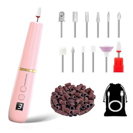 XunmotorYao Professioneller elektrischer Nagelfräser für Maniküre und Pediküre, elektrische Nagelfeile mit LCD-Display, einstellbare Geschwindigkeit, Nagelbohrer für Haus und Salon mit Set, Rosa