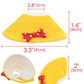 CAIRIAC Adjustable Bird Parrot Tapered Collar, Anti-Bite Recovery Collar (X-Small) (Yellow)