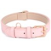 Leather Dog Collar Adjustable Soft Leather Padded Collar Heavy Duty