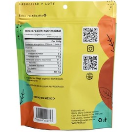 MANGLO Mango Orgánico Deshidratado Con Chile 100% Natural 300g Rebanadas de mango sin azúcar añadida Snack Saludable y Delicioso para niños y adultos Calidad Premium Sin gluten Sin conservadores Vegano Bolsa resellable.