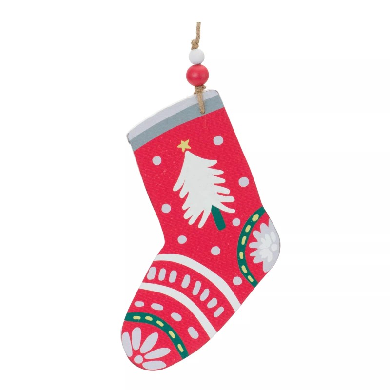 Melrose Wood Mitten and Stocking Ornaments (Set of 12)