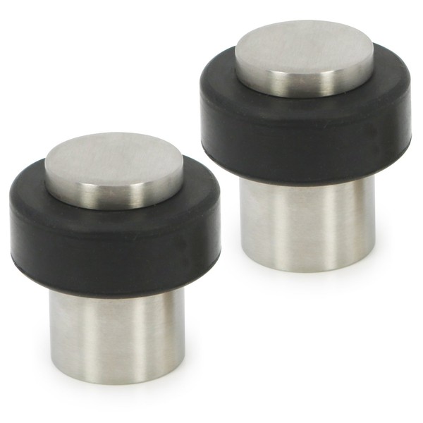 COM-FOUR 2x Doorstop made of satined stainless steel, bottom door