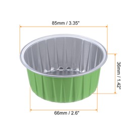 sourcing map Grass Green Cupcake Cups, 25pcs Aluminum Foil 5oz Standard Cupcake Liners Dessert Disposable Cupcake Baking Cups for Birthday Party Supplies Weddings Decorations