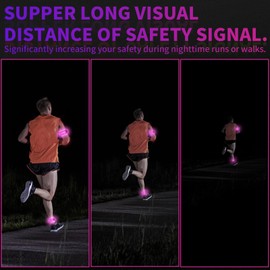 Dbhcbb 2-Pack LED Night Running Wristband, Rechargeable Reflective Gear Gift for Men and Women, 4 Colors & 3 Modes Light Up for Outdoor Sports, Cycling, Concerts, and Nighttime Activities