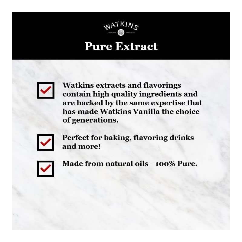 Watkins Organic Pure Almond Extract, Non-GMO, Kosher, 2 oz. Bottle,