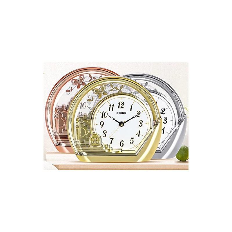 Seiko Clocks Table Clock, Silver, Standard Size