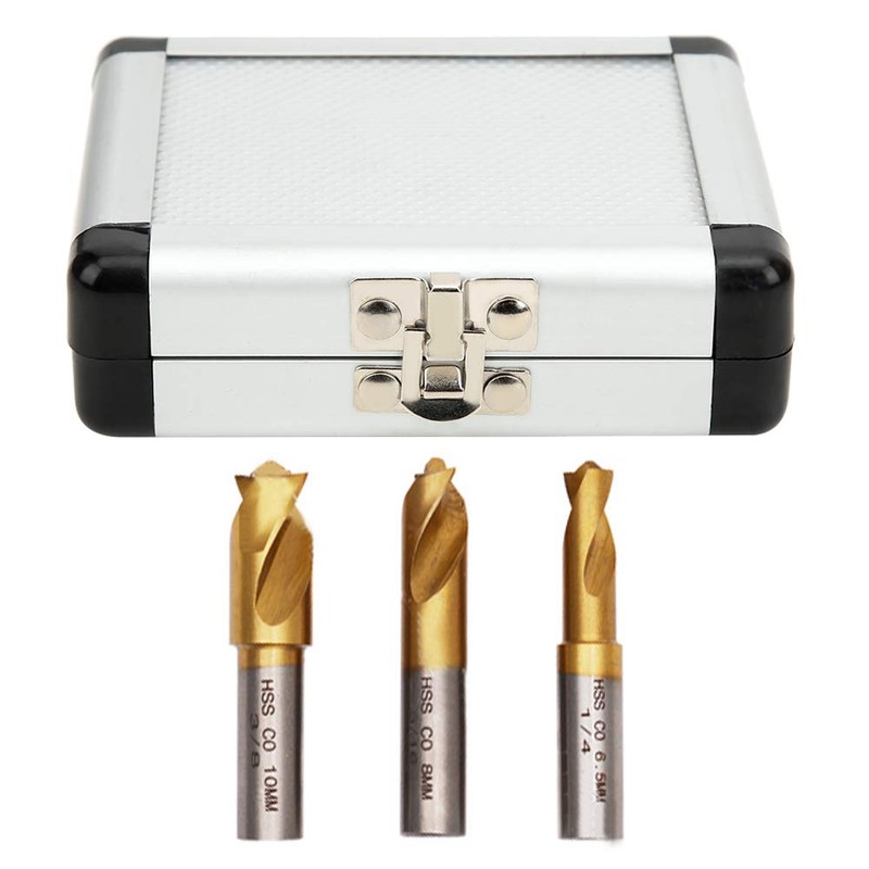 3Pcs Weld Cutter Drill Bit 1/4in 5/16in 3/8in HSS Cobalt