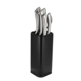 Dura Living Universal Knife Block Holder, Stainless Steel Knife Stand Without Knives, Safe Space Saver Stable Knife Storage with Scissors Slot, Detachable for Easy Cleaning, Kitchen Organizer, Black